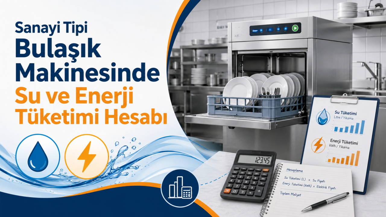 Sanayi Tipi Bulaşık Makinesinde Su ve Enerji Tüketimi Hesabı