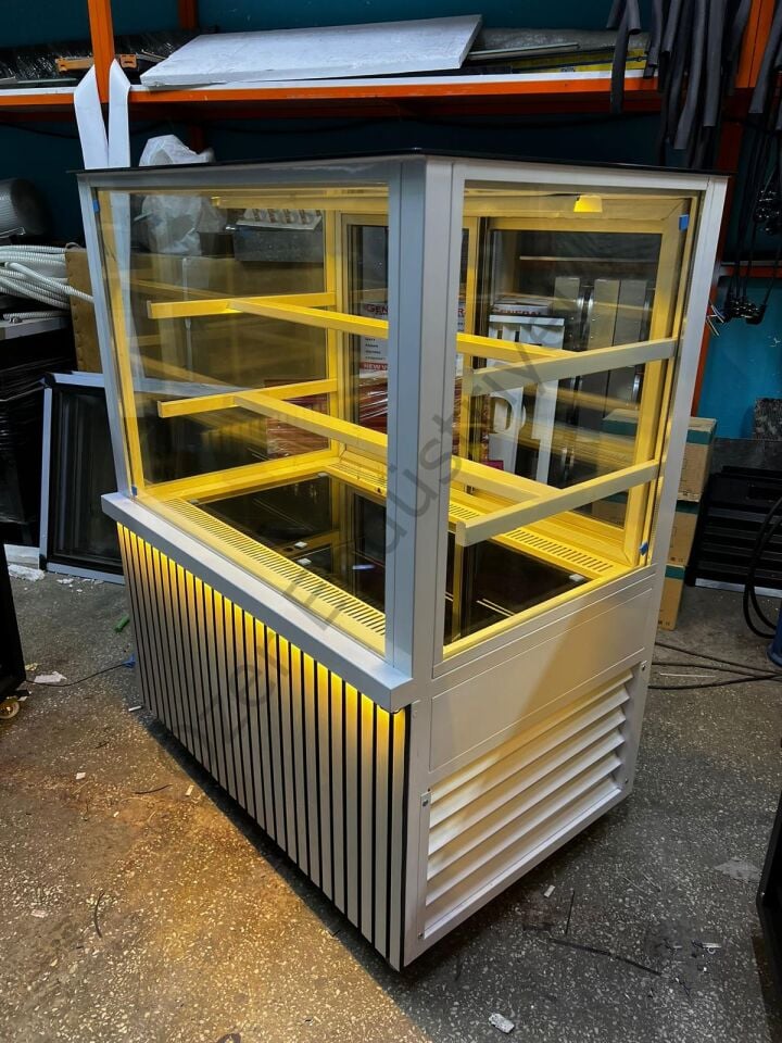 Pasta Teşhir Dolabı 100 Cm Ledli Camlı (Özel Ölçü Üretim)