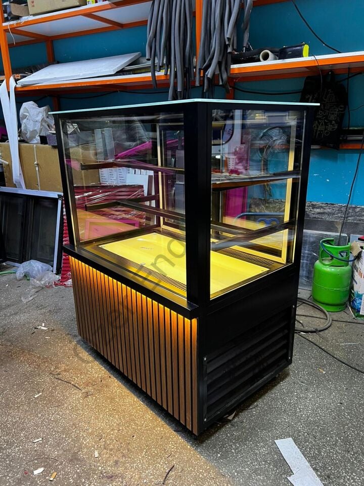 100 cm Modern Pasta Dolabı – LED Işıklı Soğutmalı Teşhir Dolabı