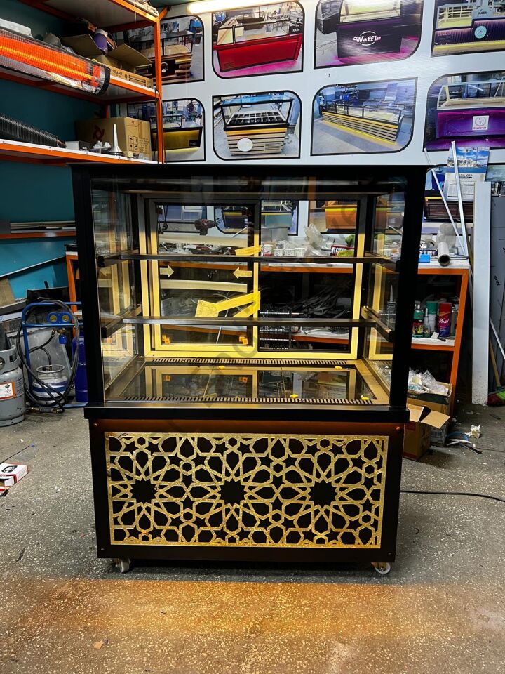 Gold Desenli Pasta Dolabı 100cm +4°C Soğutmalı Teşhir Dolabı
