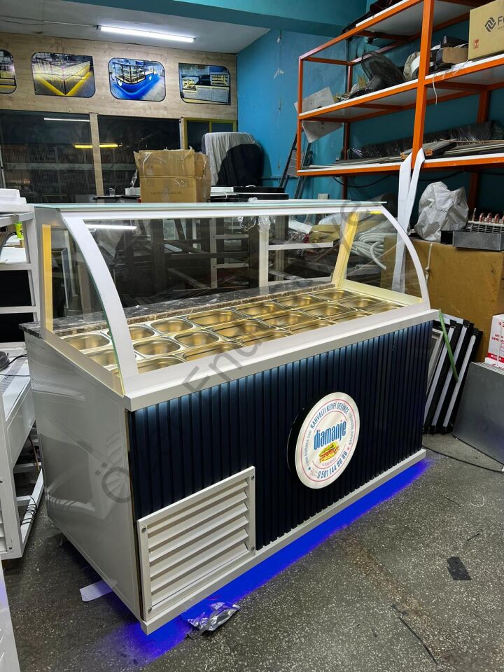 Soğutmalı Kahvaltı ve Kumpir Dolabı 150 Cm | LED Tabelalı Salatbar Teşhir Ünitesi