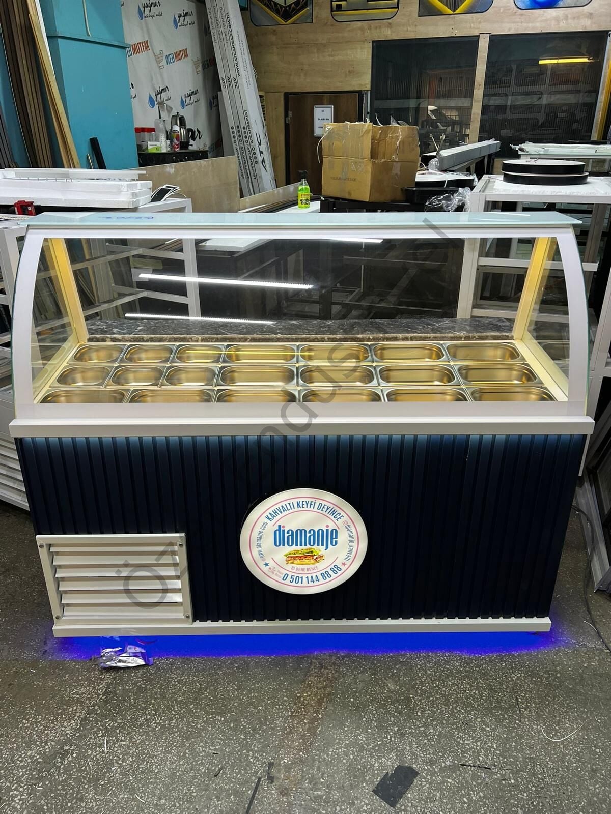 Soğutmalı Kahvaltı ve Kumpir Dolabı 150 Cm | LED Tabelalı Salatbar Teşhir Ünitesi