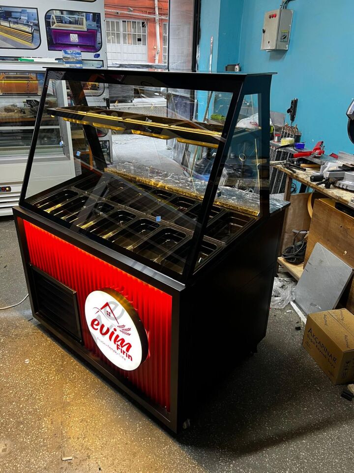 120 Cm Kumpir Dolabı +4°C Soğutmalı – 14 Küvetli Ledli Teşhir