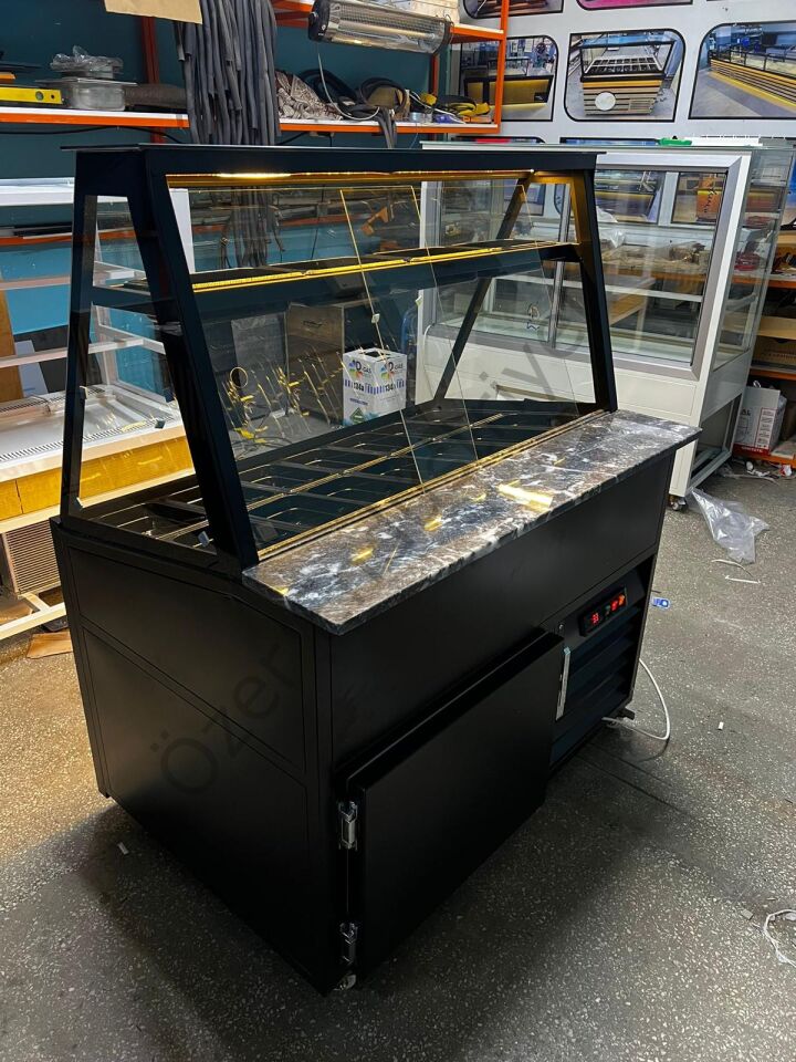 120 Cm Kumpir Dolabı +4°C Soğutmalı – 14 Küvetli Ledli Teşhir