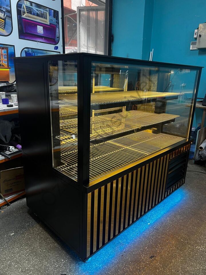 150 Cm Et Teşhir Dolabı Siyah Gold +4°C Kebap Dolabı