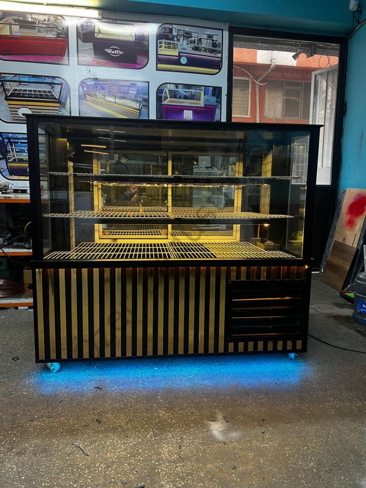 150 Cm Et Teşhir Dolabı Siyah Gold +4°C Kebap Dolabı