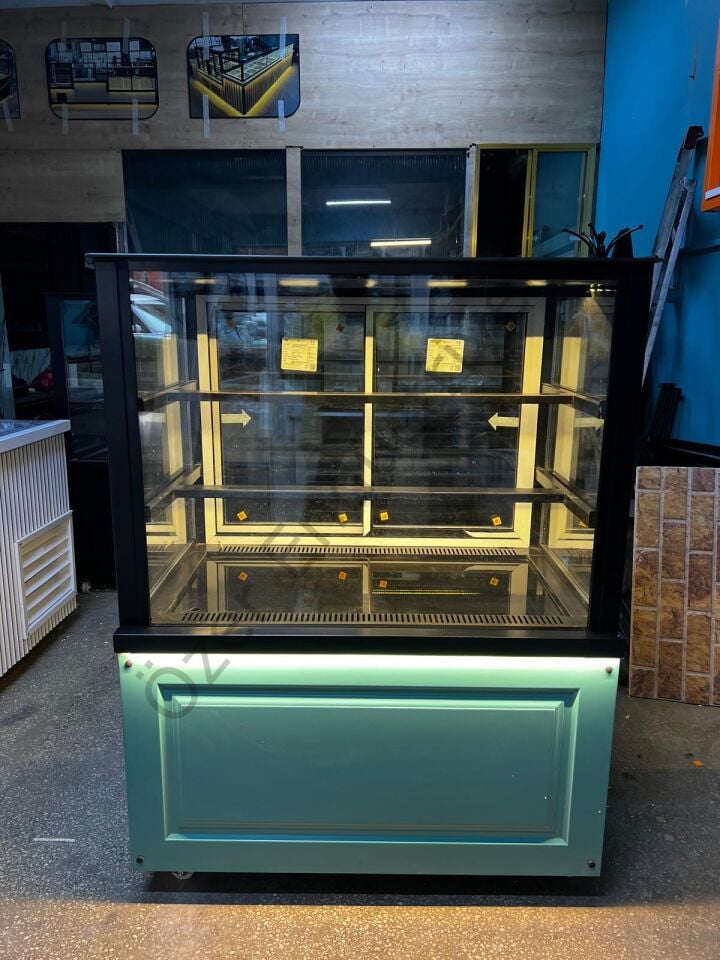 100 Cm Pasta Teşhir Dolabı Turkuaz Lake Tasarım +4°C Soğutmalı