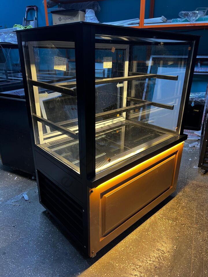 Modern Tasarım 100 cm Pasta Teşhir Dolabı | LED Aydınlatmalı +4°C Profesyonel Vitrin