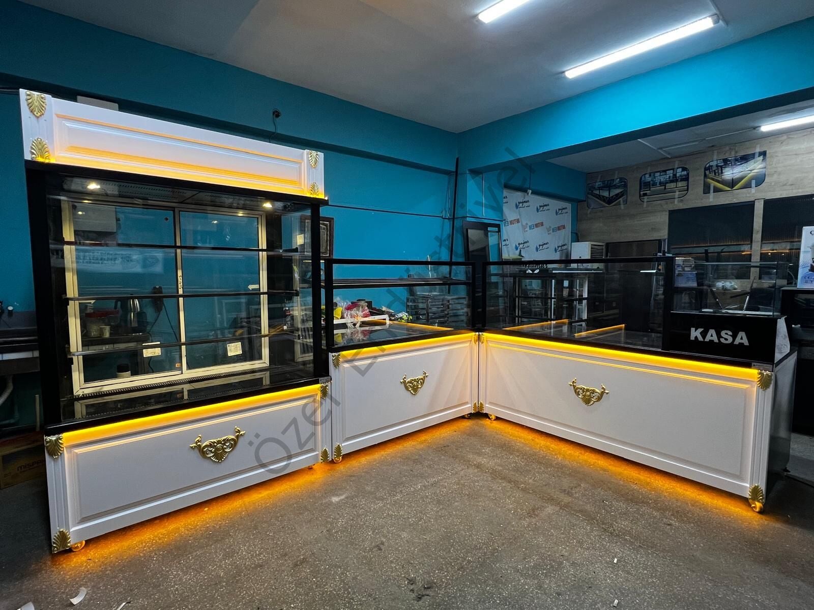 L Tipi Baklava Tezgahı & Pasta Dolabı | Kasa Bankolu Komple Set