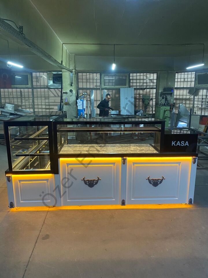 L Tipi Baklava Tezgahı + Pasta Dolabı | Isıtmalı & Soğutmalı Set