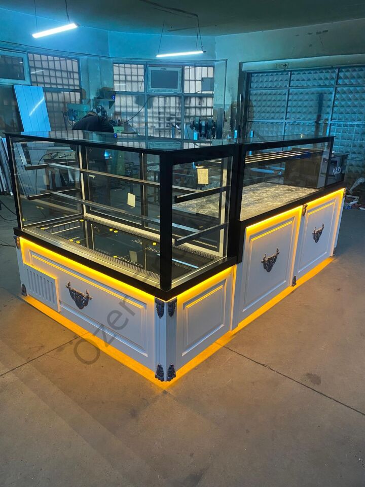 L Tipi Baklava Tezgahı + Pasta Dolabı | Isıtmalı & Soğutmalı Set