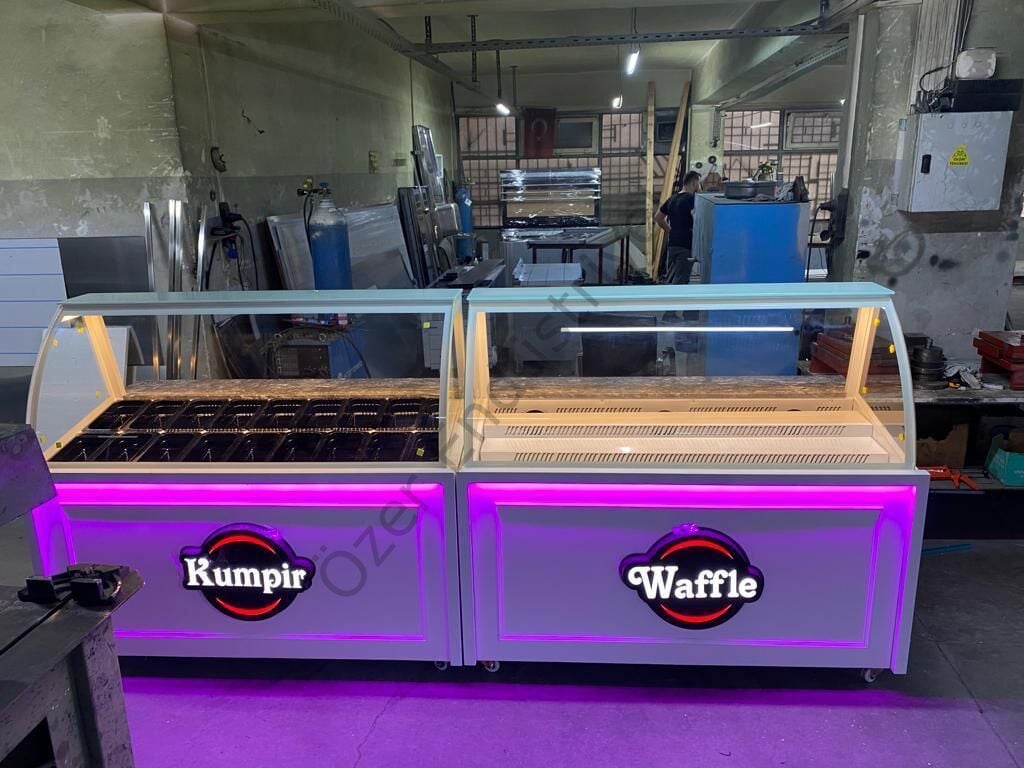 Kumpir Dolabı + Waffle Tezgahı | 3 Metre Profesyonel Set