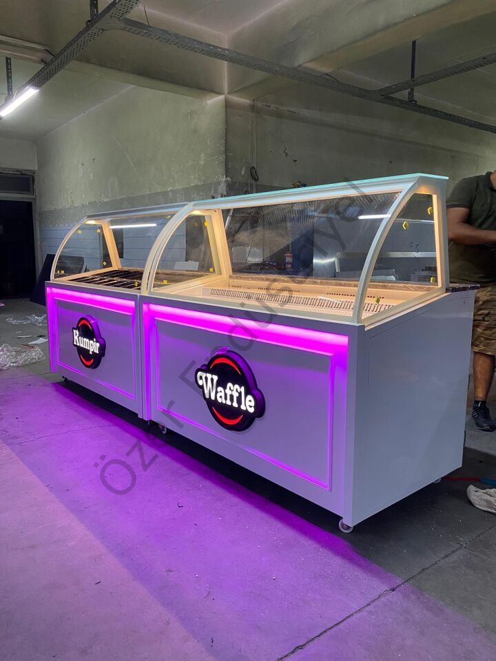 Kumpir Dolabı + Waffle Tezgahı | 3 Metre Profesyonel Set