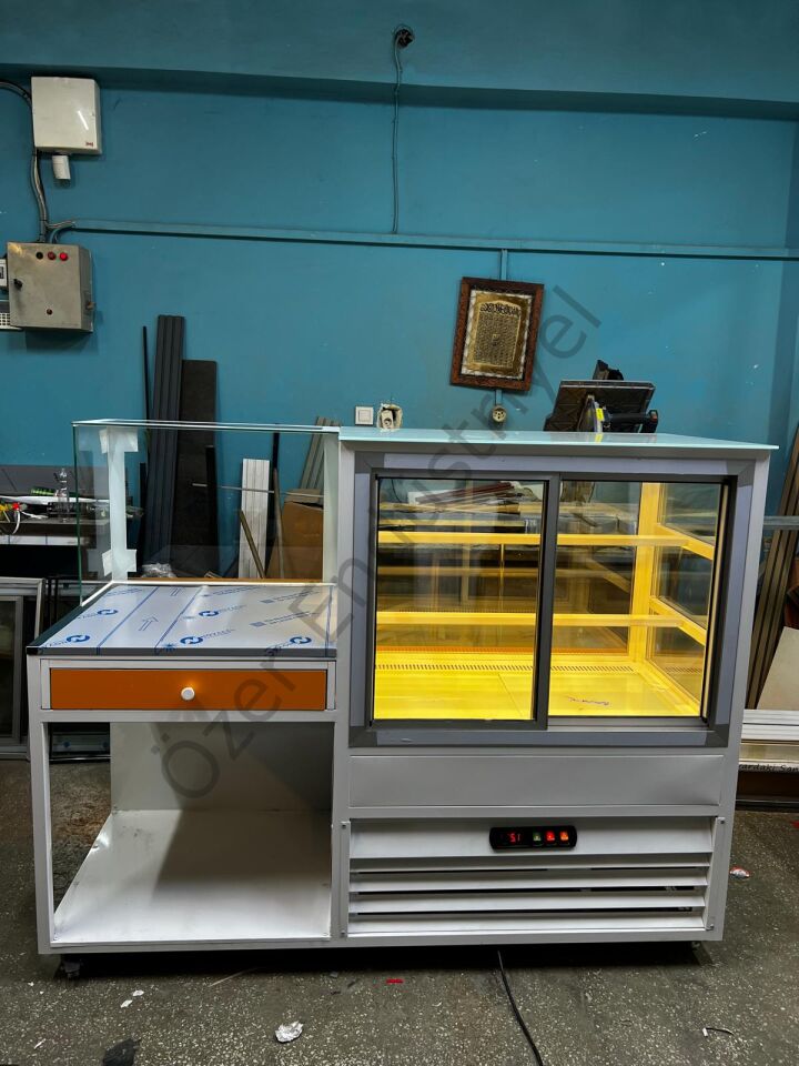 Pastane Tipi Pasta Vitrini + Kasa | Ekonomik & Şık Çözüm