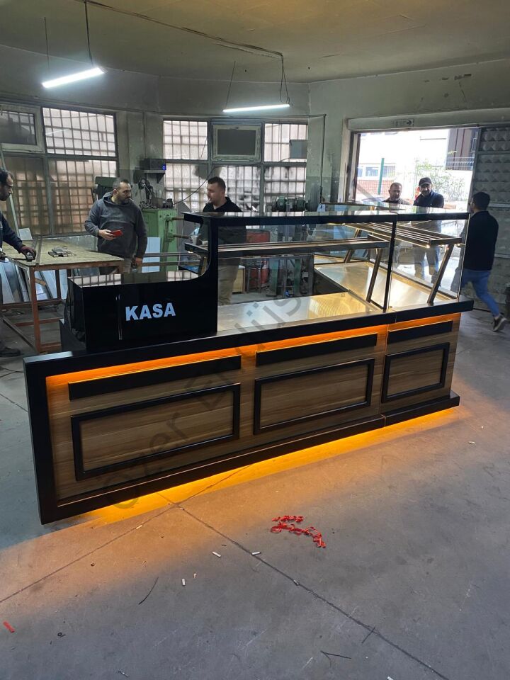 L Tipi Börek Tezgahı 4.5 Metre | Sulu Sistem Isıtmalı Profesyonel Böreklik