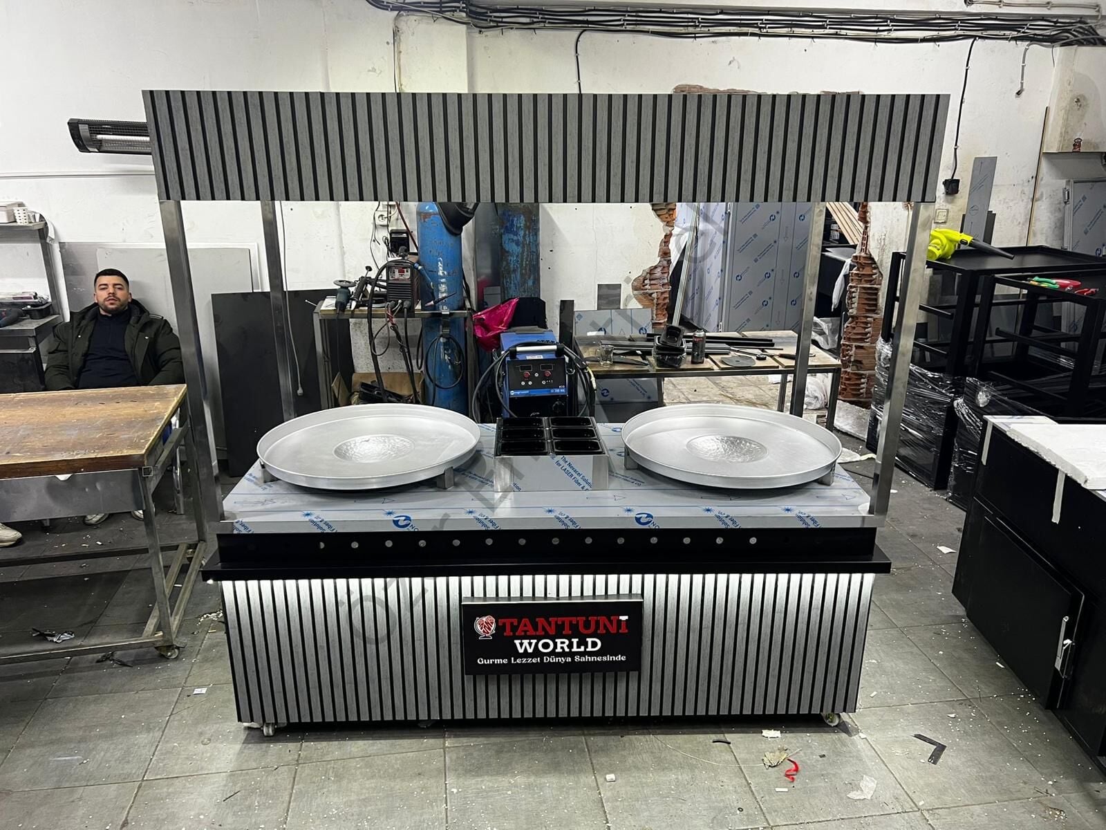 200x220 Tantuni Ocağı ve Servis Tezgahı | Çift Tepsili Doğalgazlı Sistem