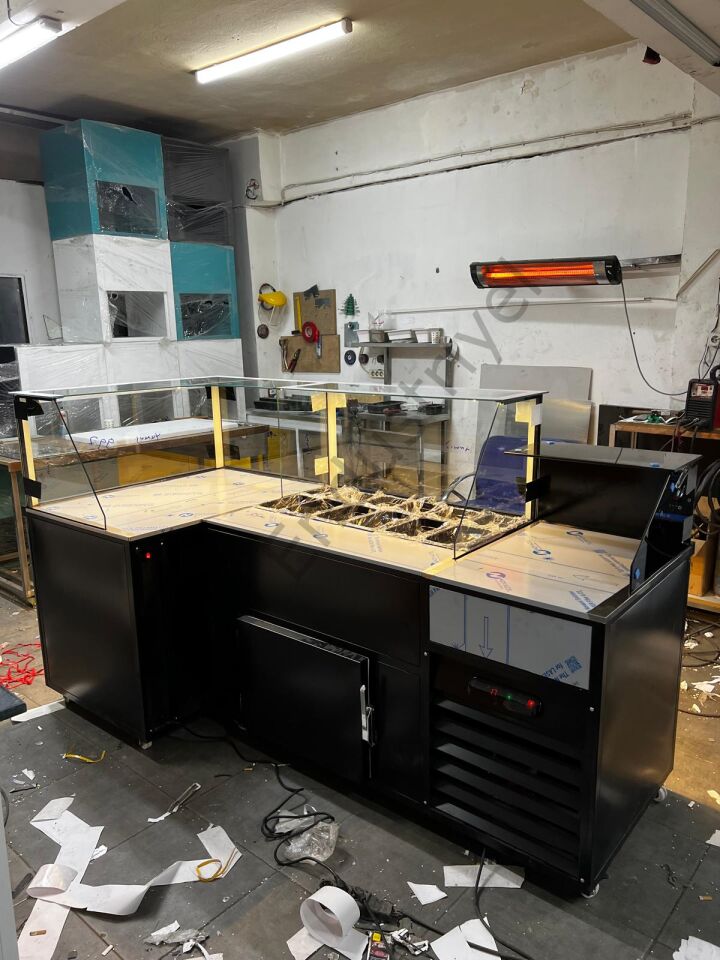 250 cm Çiğköfte Tezgahı – Ledli, Kasa Bankolu Ekonomik Model