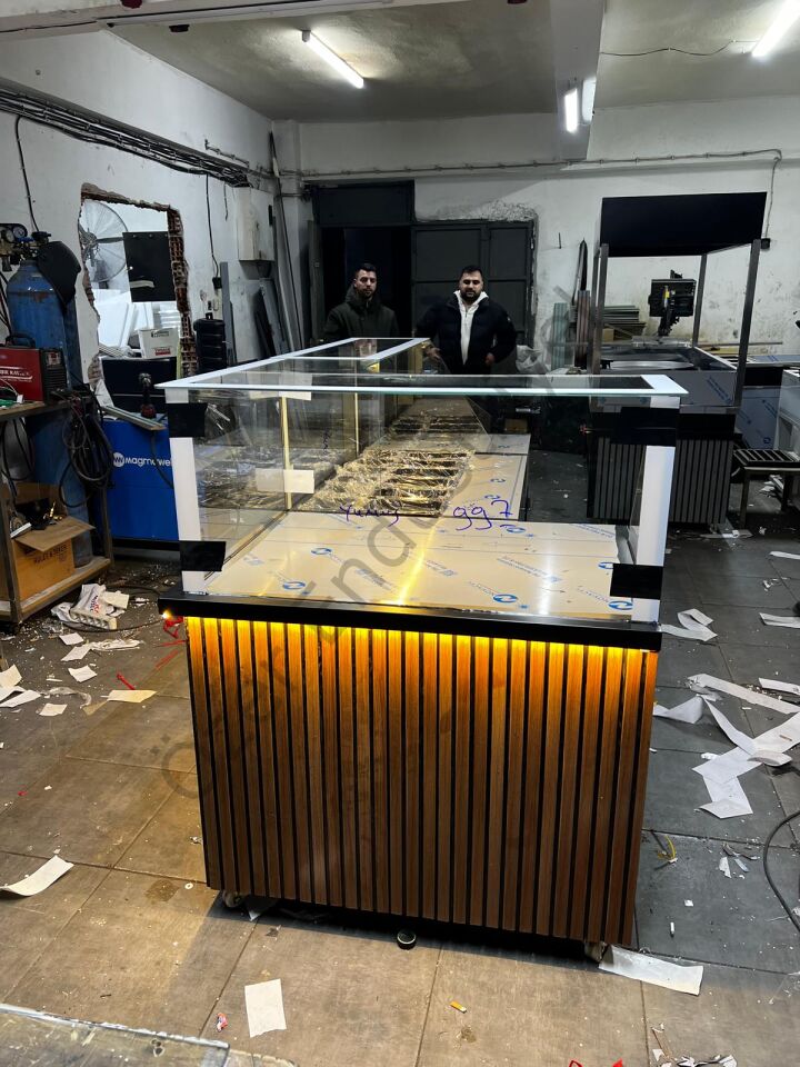 250 cm Çiğköfte Tezgahı – Ledli, Kasa Bankolu Ekonomik Model