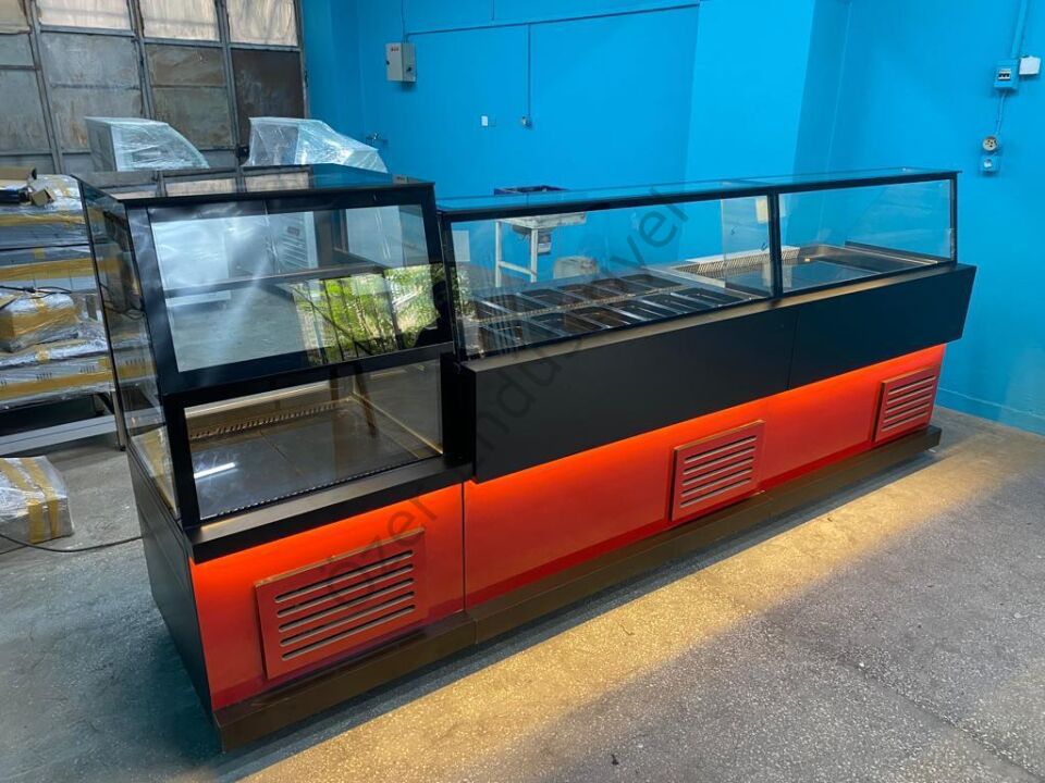 150 cm Çiğköfte Dolabı + Salatbar + Pasta Dolabı Soğutmalı Set