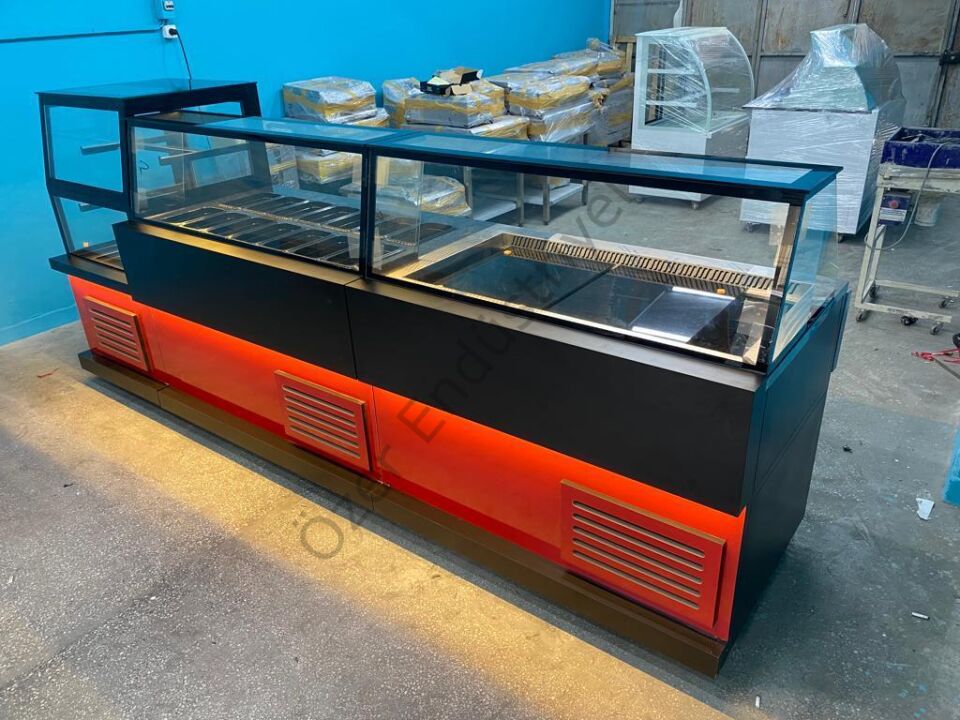 150 cm Çiğköfte Dolabı + Salatbar + Pasta Dolabı Soğutmalı Set