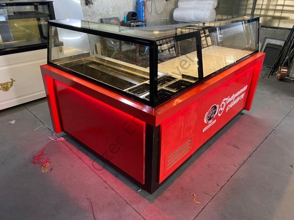 200 cm Soğutmalı Çiğköfte Dolabı ve Hazırlık Tezgahı Seti