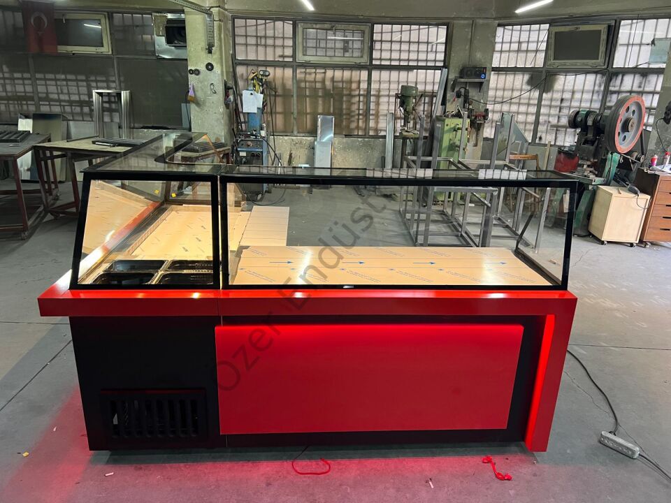 200 cm Soğutmalı Çiğköfte Dolabı ve Hazırlık Tezgahı Seti