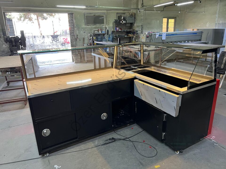 200 cm Soğutmalı Çiğköfte Dolabı ve Hazırlık Tezgahı Seti