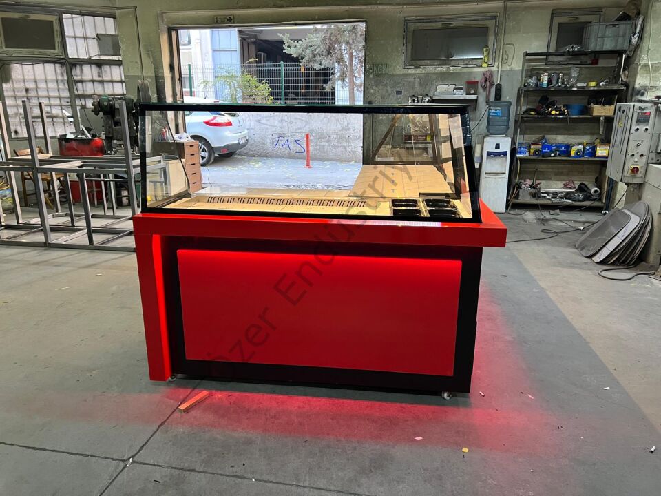 200 cm Soğutmalı Çiğköfte Dolabı ve Hazırlık Tezgahı Seti