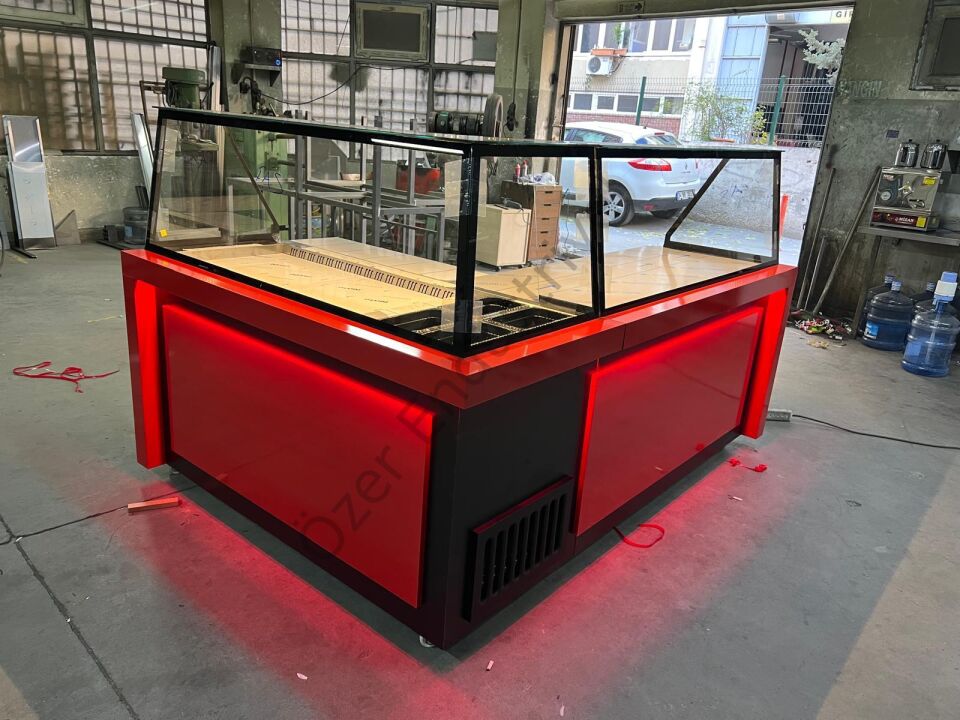 200 cm Soğutmalı Çiğköfte Dolabı ve Hazırlık Tezgahı Seti