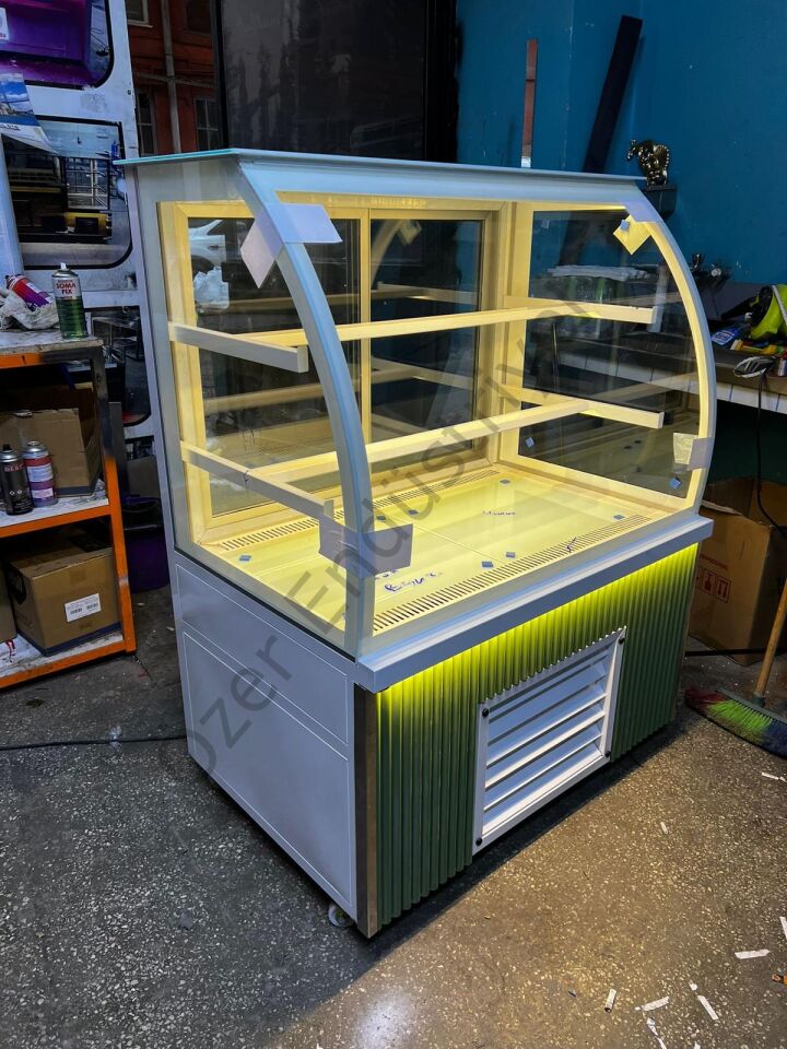 100 cm Bombe Camlı Pasta Dolabı | +4°C Soğutmalı