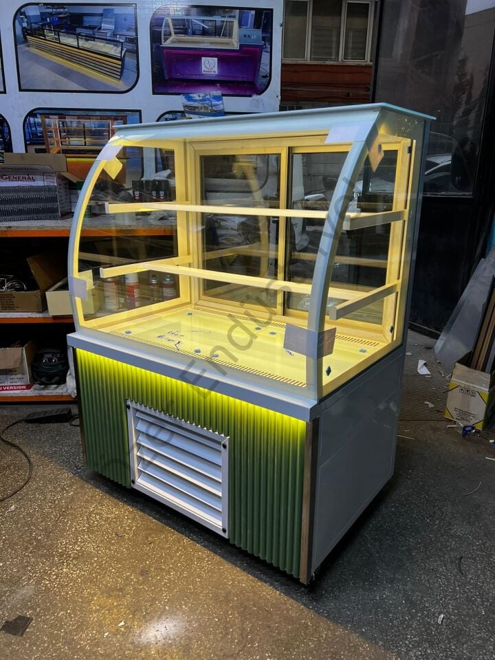 100 cm Bombe Camlı Pasta Dolabı | +4°C Soğutmalı