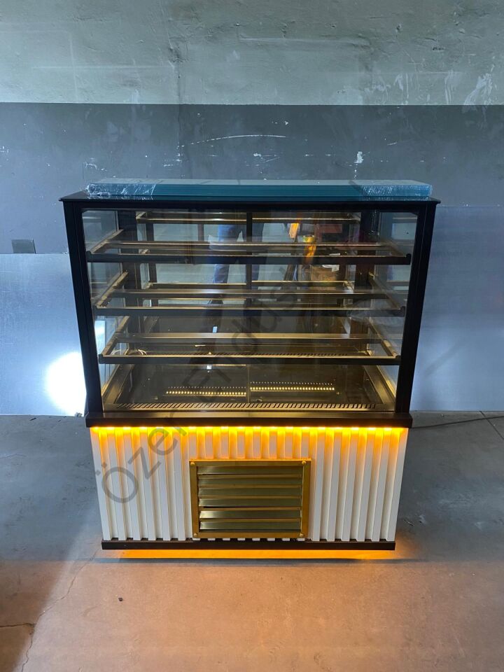 100 cm Siyah Pasta Dolabı | 4 Raflı Soğutmalı Teşhir