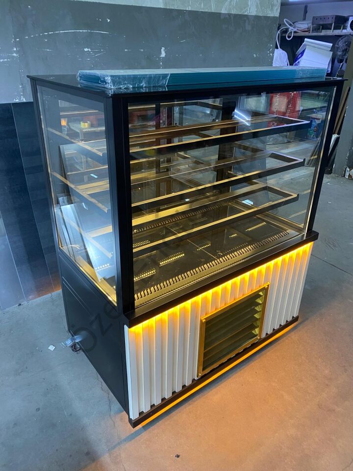 100 cm Siyah Pasta Dolabı | 4 Raflı Soğutmalı Teşhir