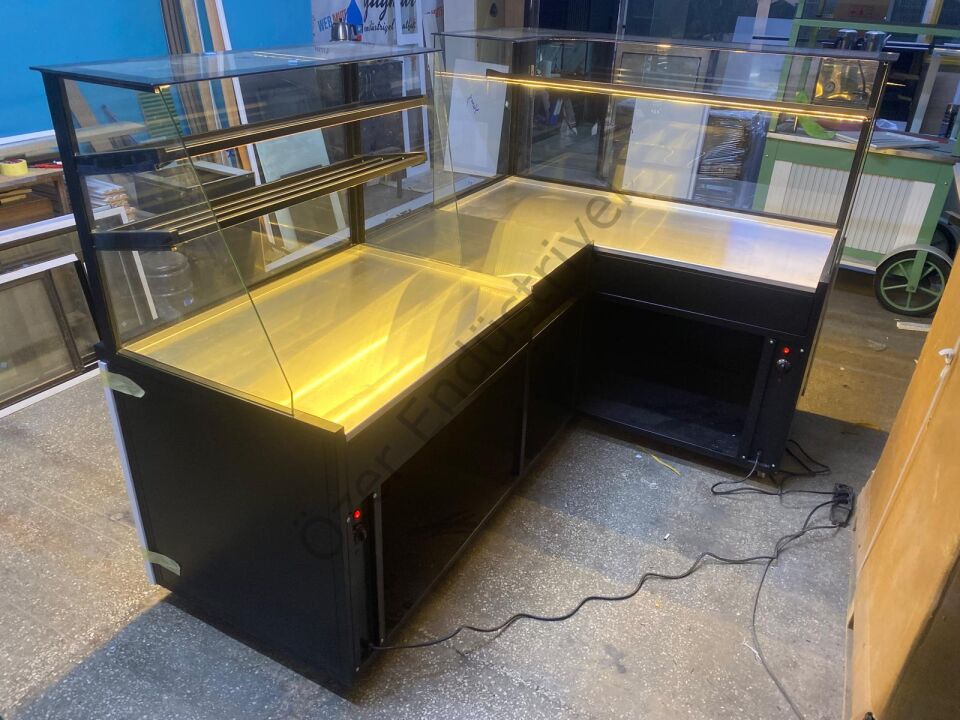 L Tip Börekçi Tezgahı 300cm | Börek Poğaça Teşhir & Isıtmalı