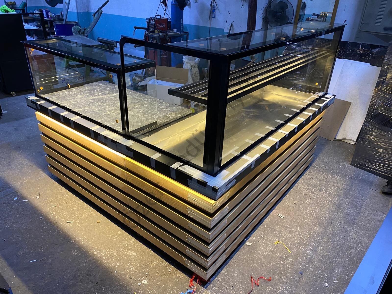 Börekçi Tezgahı 200cm | Isıtmalı Börek Poğaça Dolabı + Kasa