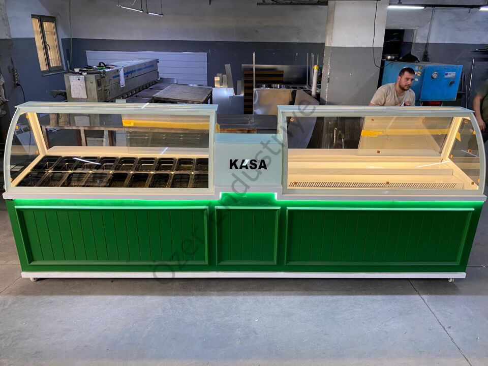 Kumpir & Waffle Tezgahı Seti | Soğutmalı Dolap + Kasa Banko