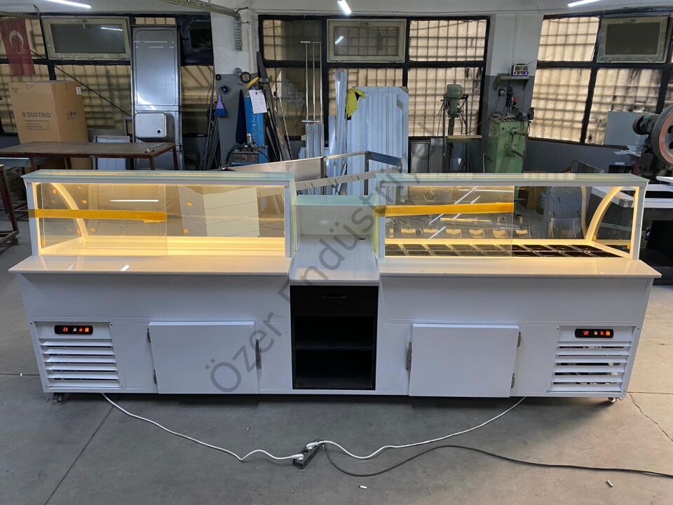 Kumpir & Waffle Tezgahı Seti | Soğutmalı Dolap + Kasa Banko