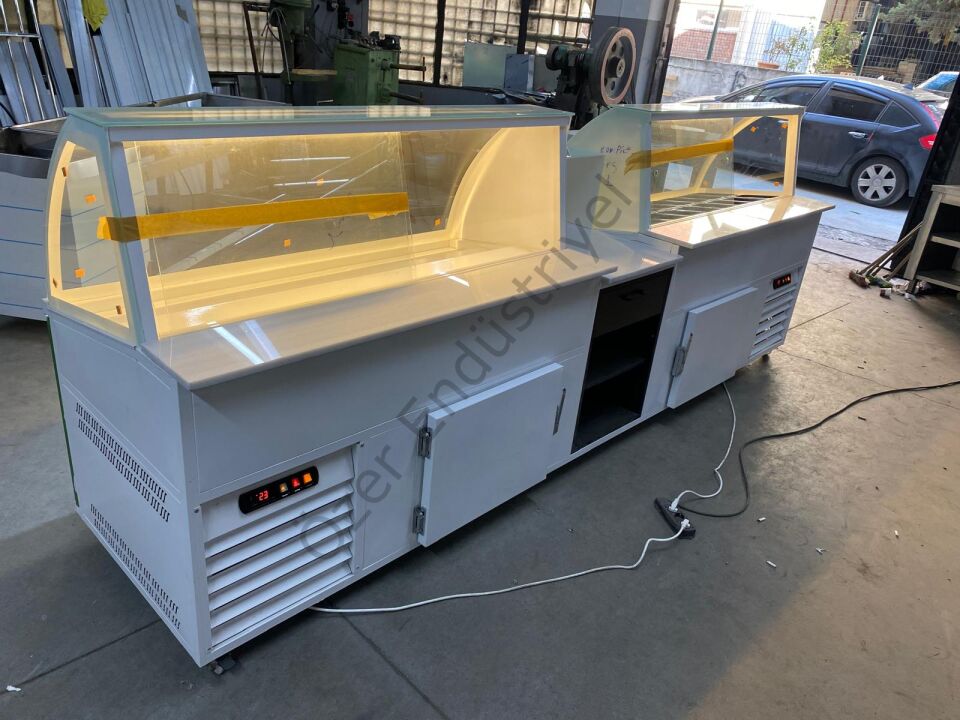 Kumpir & Waffle Tezgahı Seti | Soğutmalı Dolap + Kasa Banko