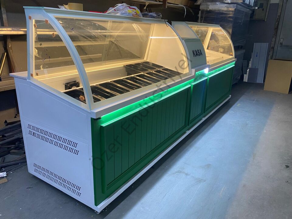 Kumpir & Waffle Tezgahı Seti | Soğutmalı Dolap + Kasa Banko