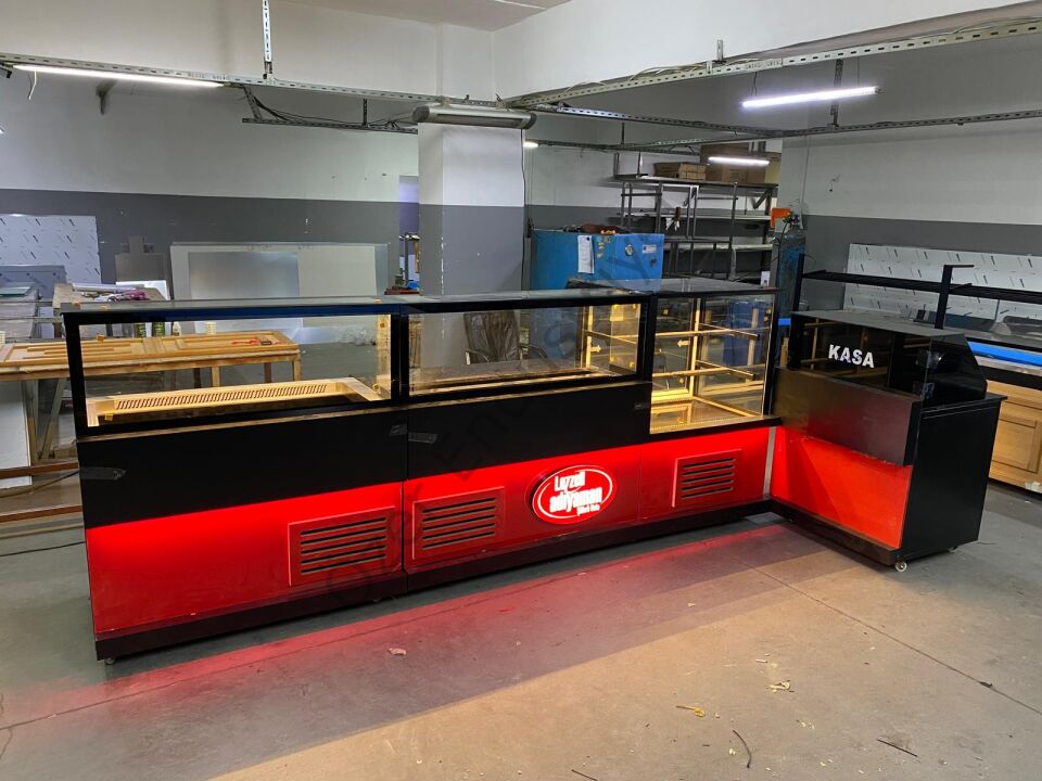 Çiğköfte Tezgahı Seti | Soğutmalı Salatbar + Tatlı Dolabı + Kasa Bankosu