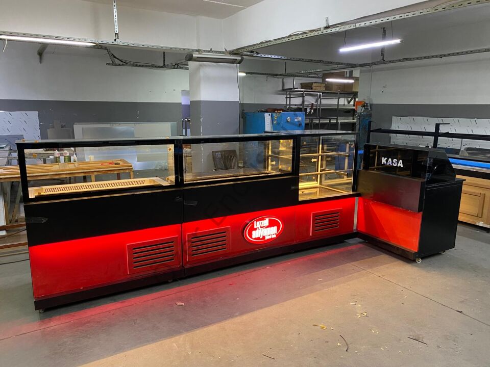 Çiğköfte Tezgahı Seti | Soğutmalı Salatbar + Tatlı Dolabı + Kasa Bankosu