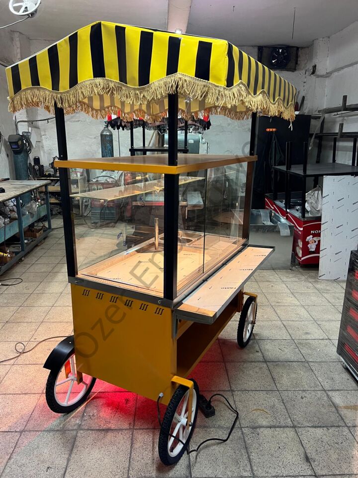 Tenteli Pilav Arabası | LED Işıklı Seyyar Pilav Tezgahı