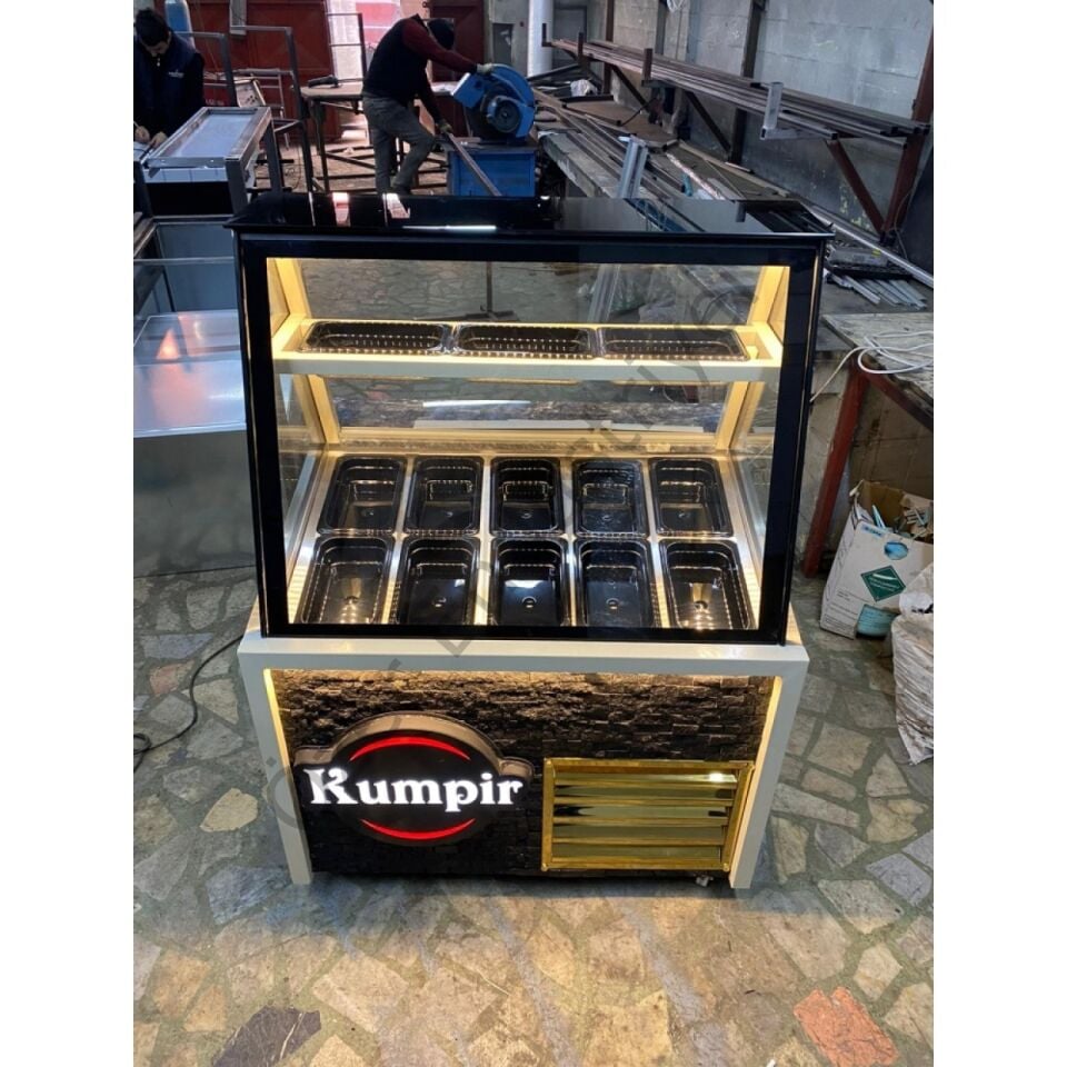 Kumpir Tezgahı 100 cm Soğutmalı LED Işıklı