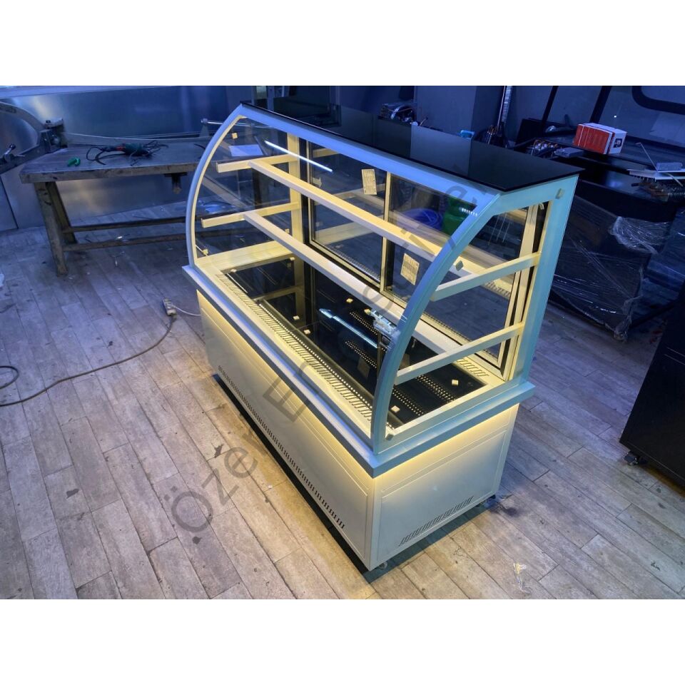 +4°C Tekerlekli Pasta Dolabı | Bombe Camlı & Ledli Endüstriyel