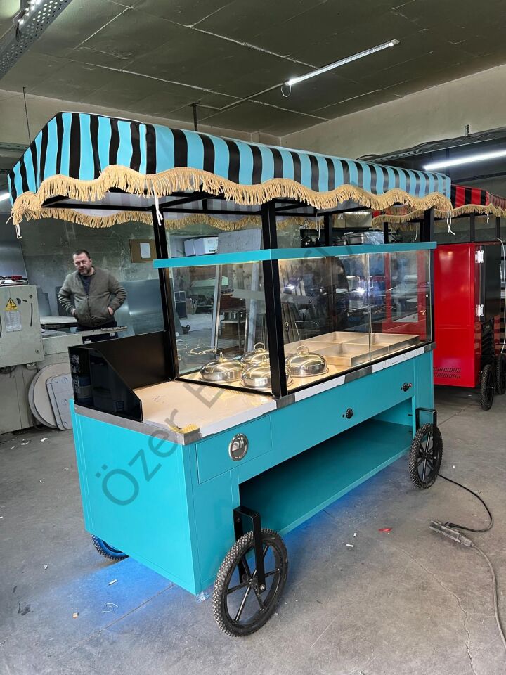 Seyyar Benmari Arabası | Isıtmalı, Tenteli, Kasa Bankolu