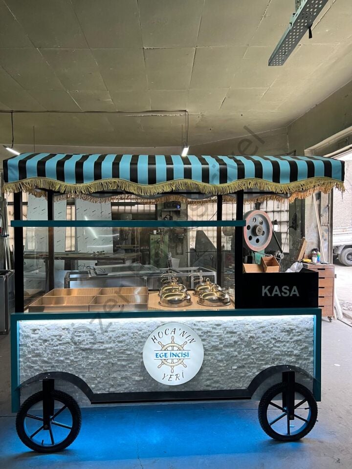 Seyyar Benmari Arabası | Isıtmalı, Tenteli, Kasa Bankolu