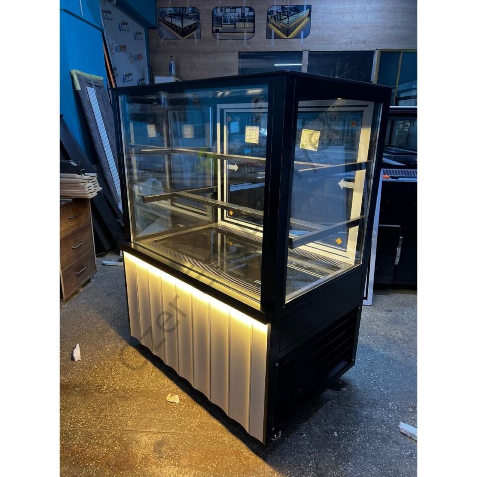 Soğutmalı Pasta Tatlı Dolabı 100x70x130 cm LED Işıklı