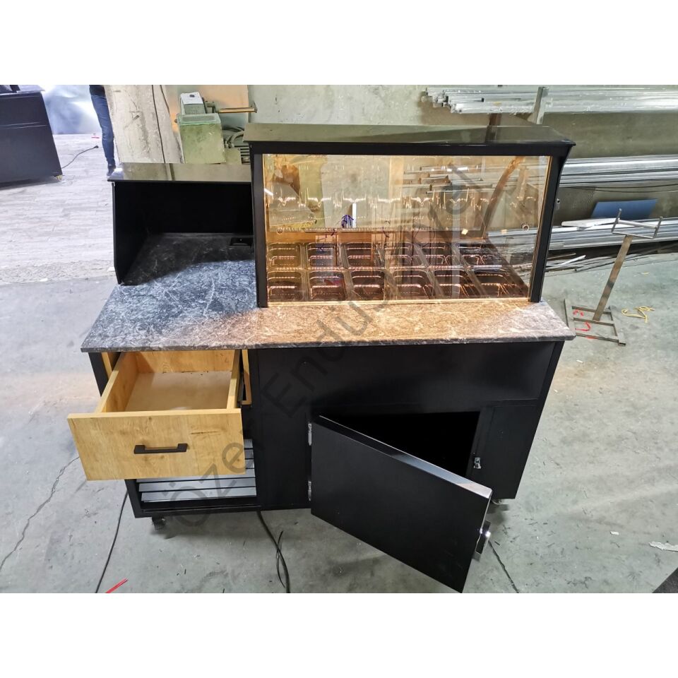 150 cm Kumpir Tezgahı +4°C Soğutmalı Kasa Bankolu