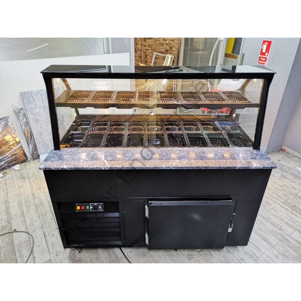 150 Cm Kumpir Dolabı Soğutmalı +4°C Ledli