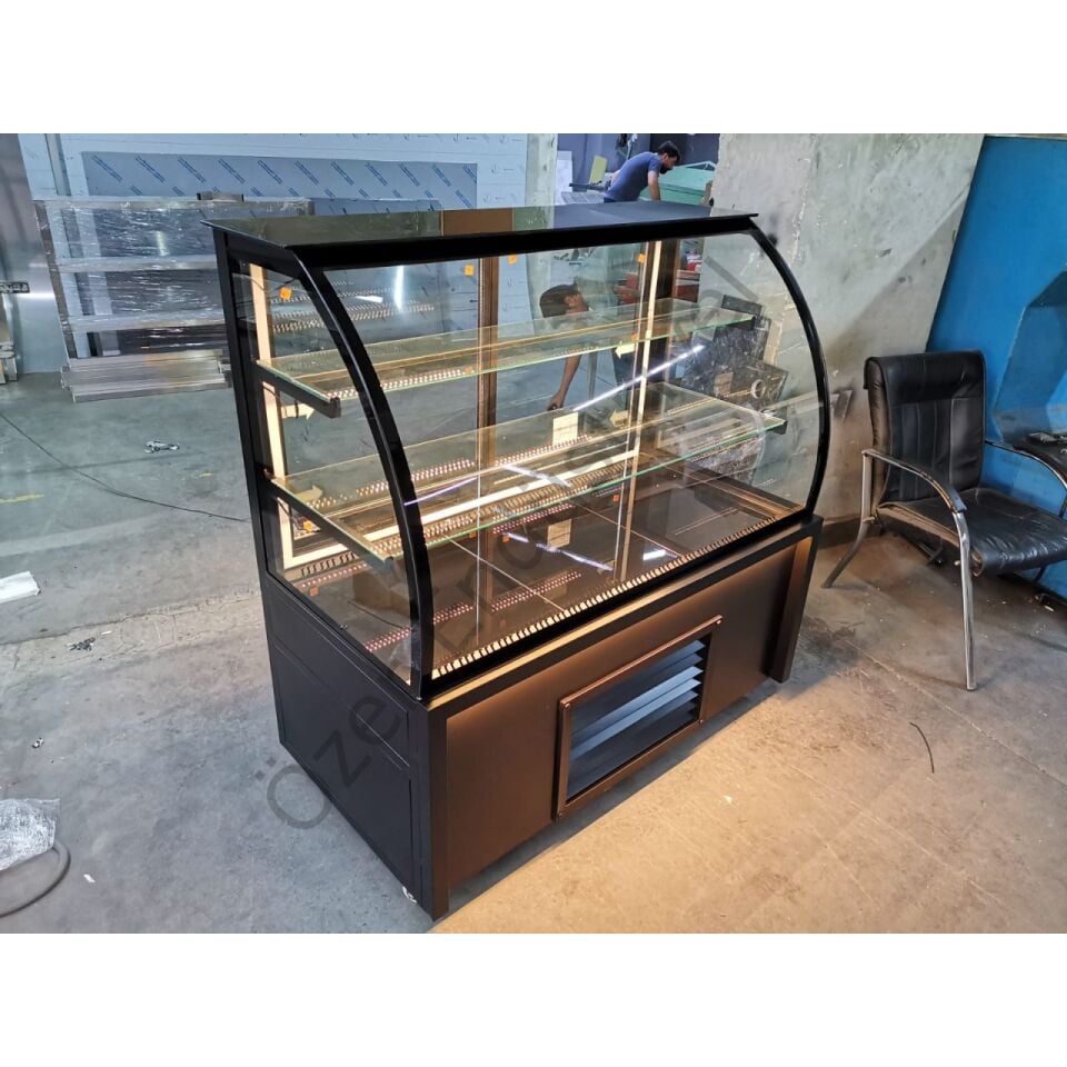 130 cm Soğutmalı Pasta Teşhir Dolabı | Bombe Camlı, Ledli, Tekerlekli